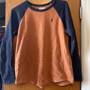 Orange and Navy Obey baseball tee style sweater